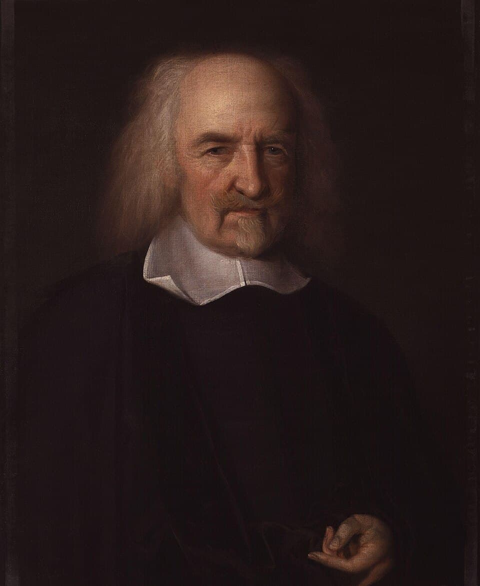Retrato de Thomas Hobbes pintado por John Michael Wright por volta de 1669–1670