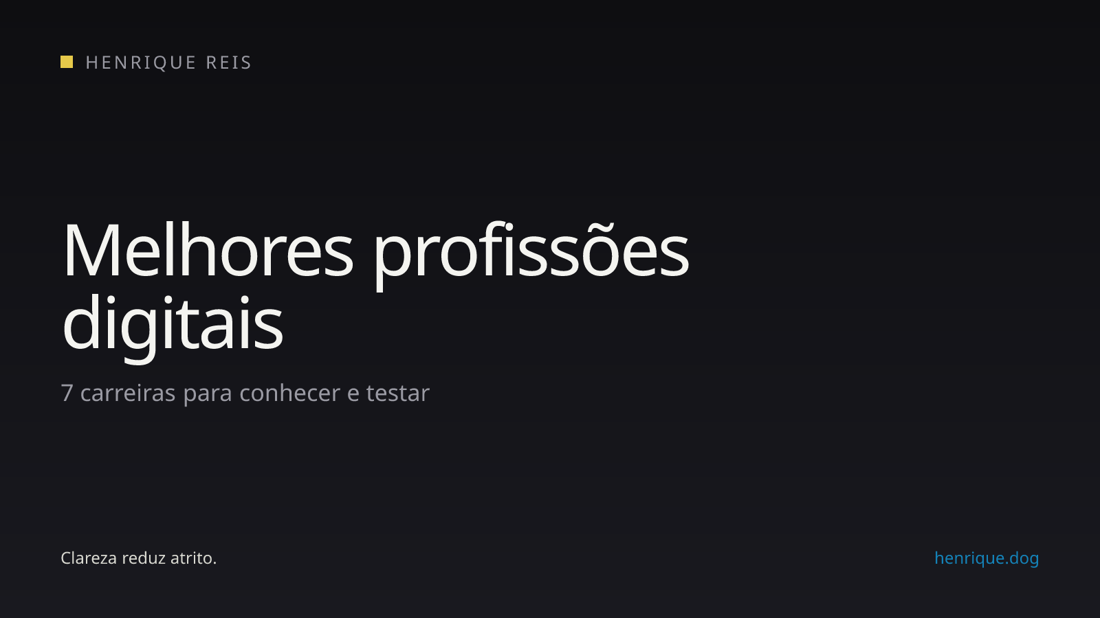 Comparação entre sete profissões digitais por tipo de trabalho e perfil
