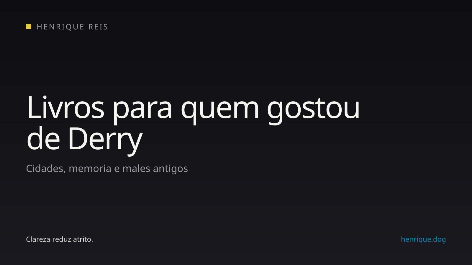 Lista de livros para leitores interessados nos temas de It: Bem-Vindos a Derry
