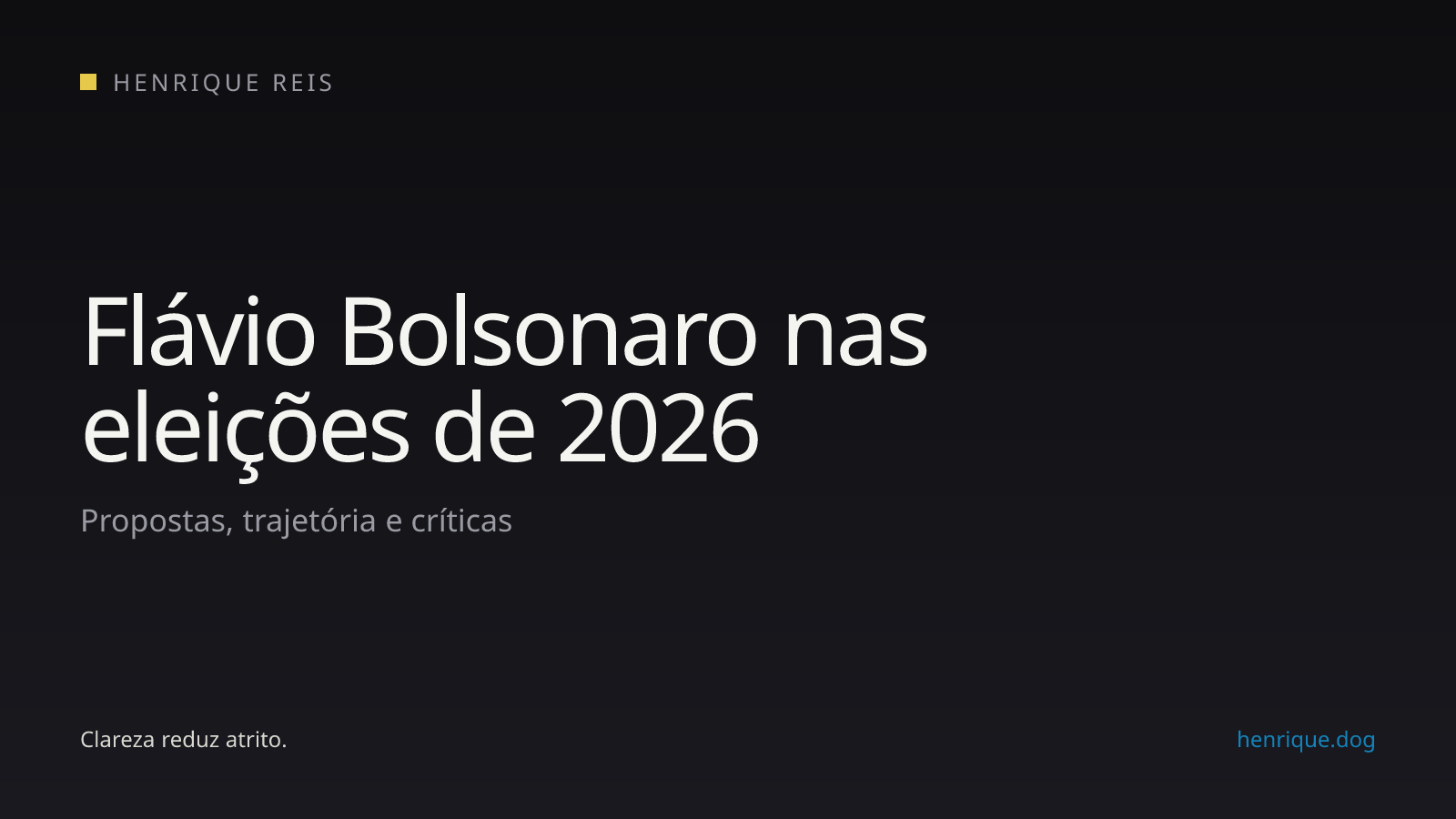 Capa editorial do perfil de Flávio Bolsonaro nas eleições presidenciais de 2026