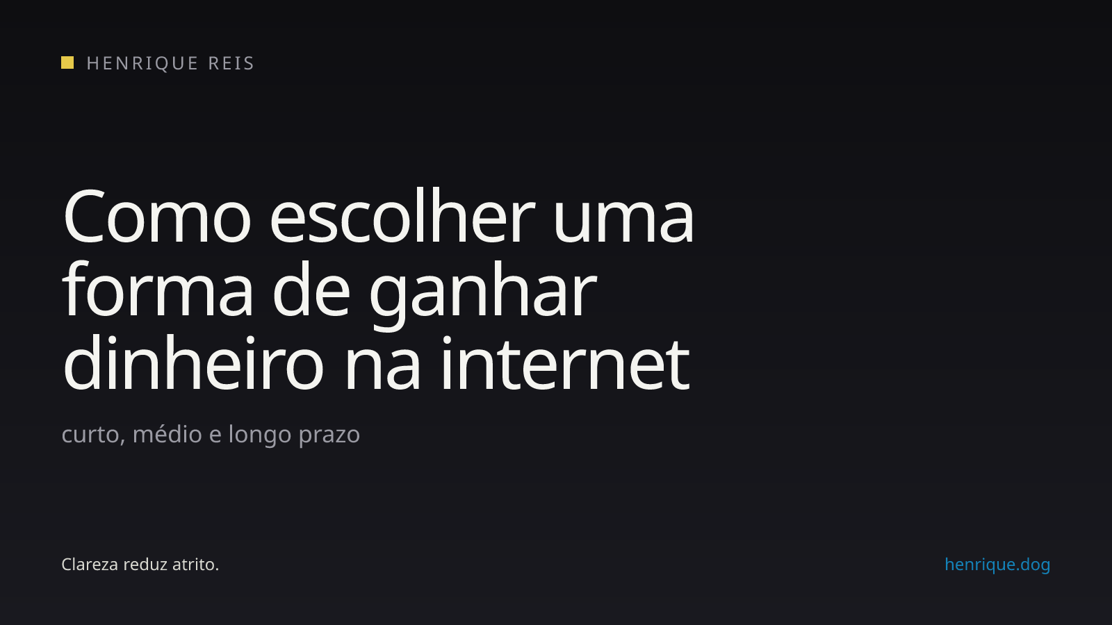 Capa editorial sobre a escolha entre estratégias de renda online