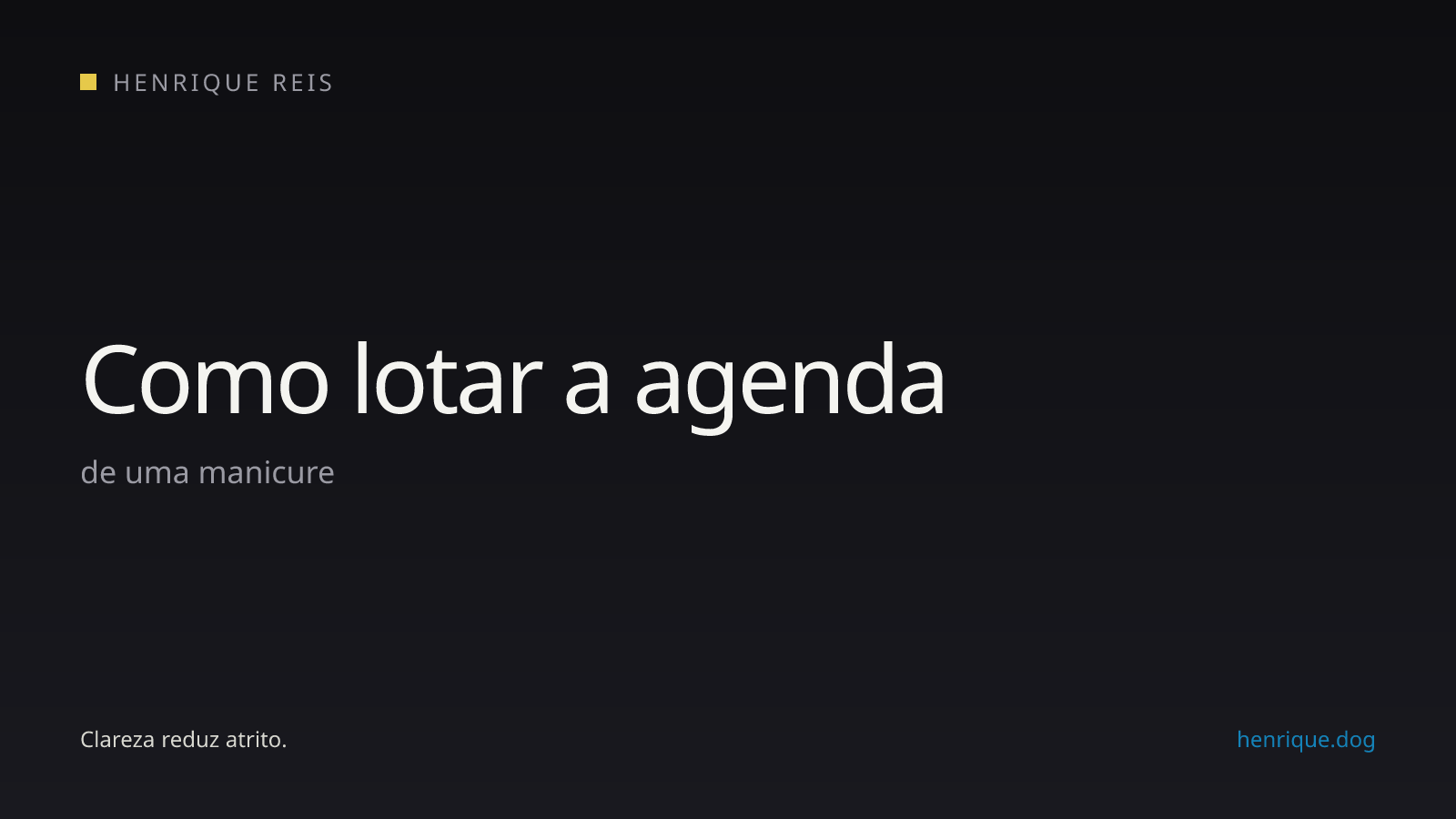 Capa editorial escura para o artigo sobre lotar a agenda de uma manicure