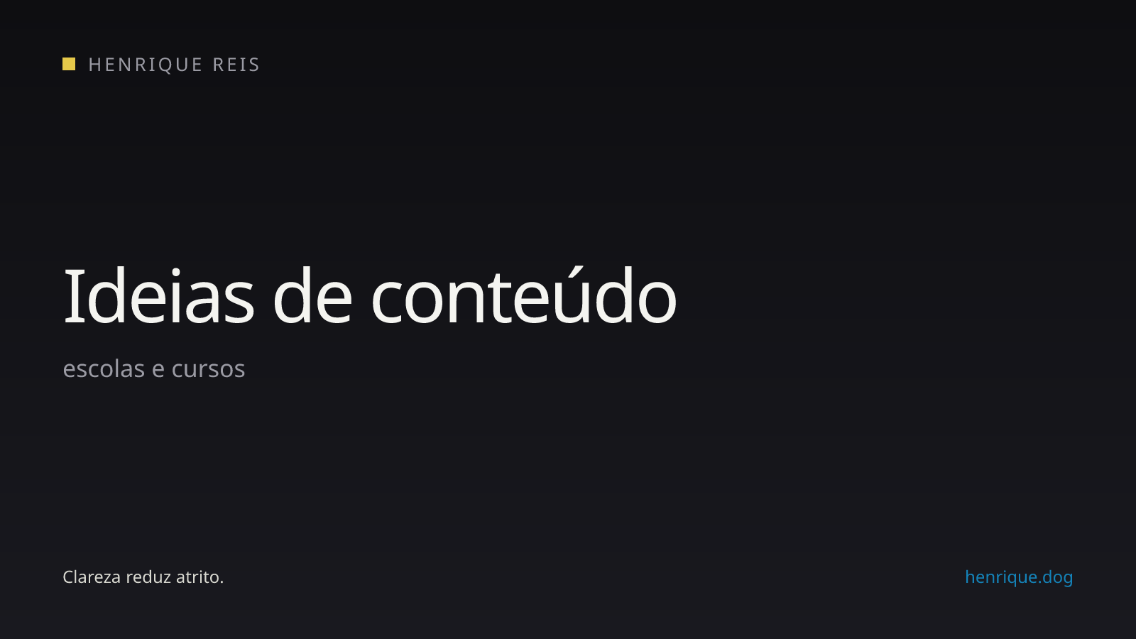 Capa editorial escura para o artigo com ideias de conteúdo para escolas e cursos