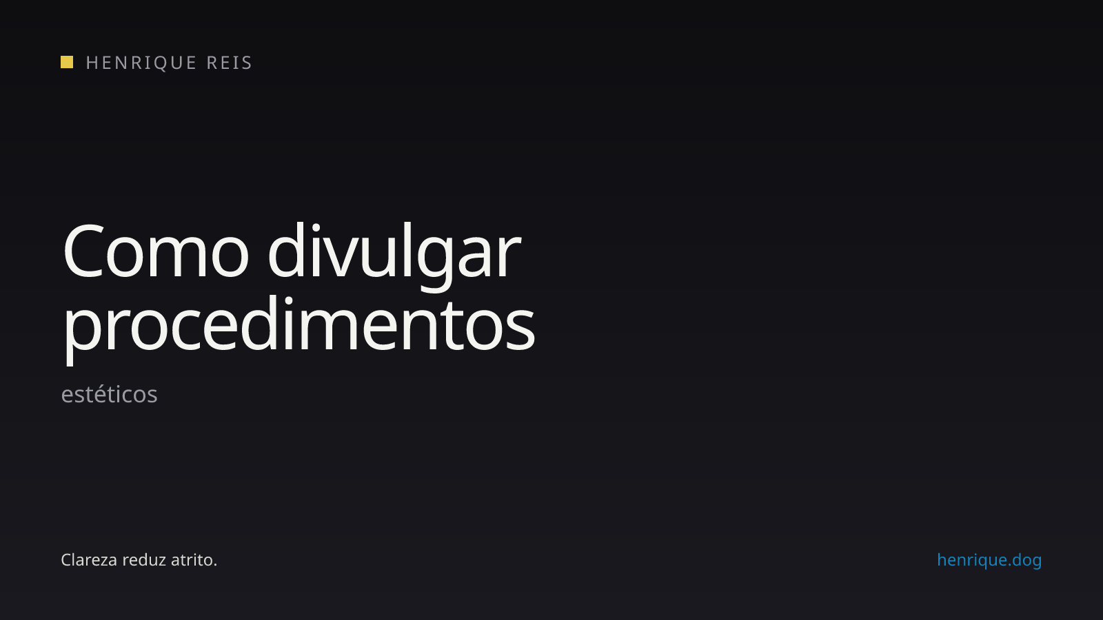 Capa editorial escura para o artigo sobre divulgar procedimentos estéticos