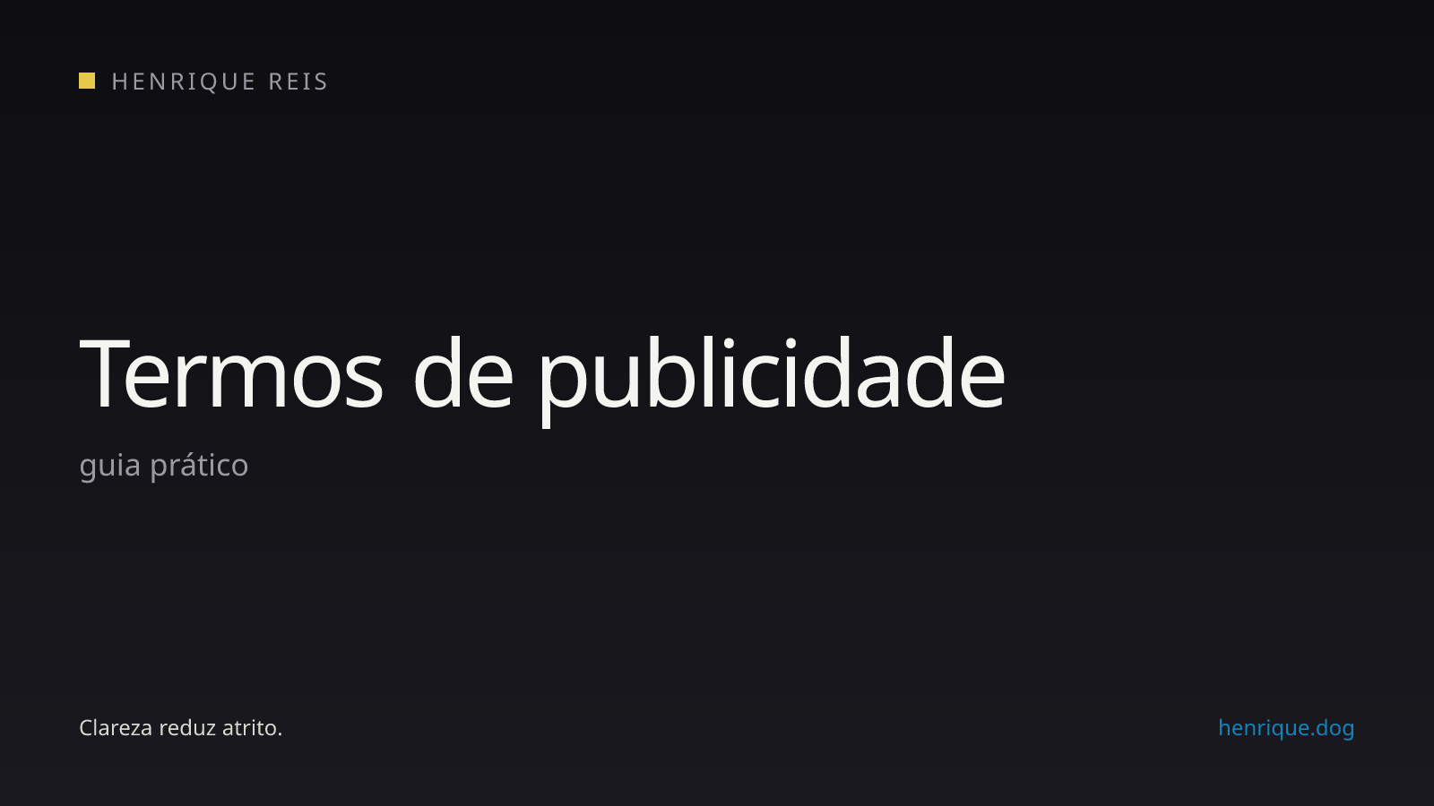 Capa editorial escura para o guia de termos de publicidade