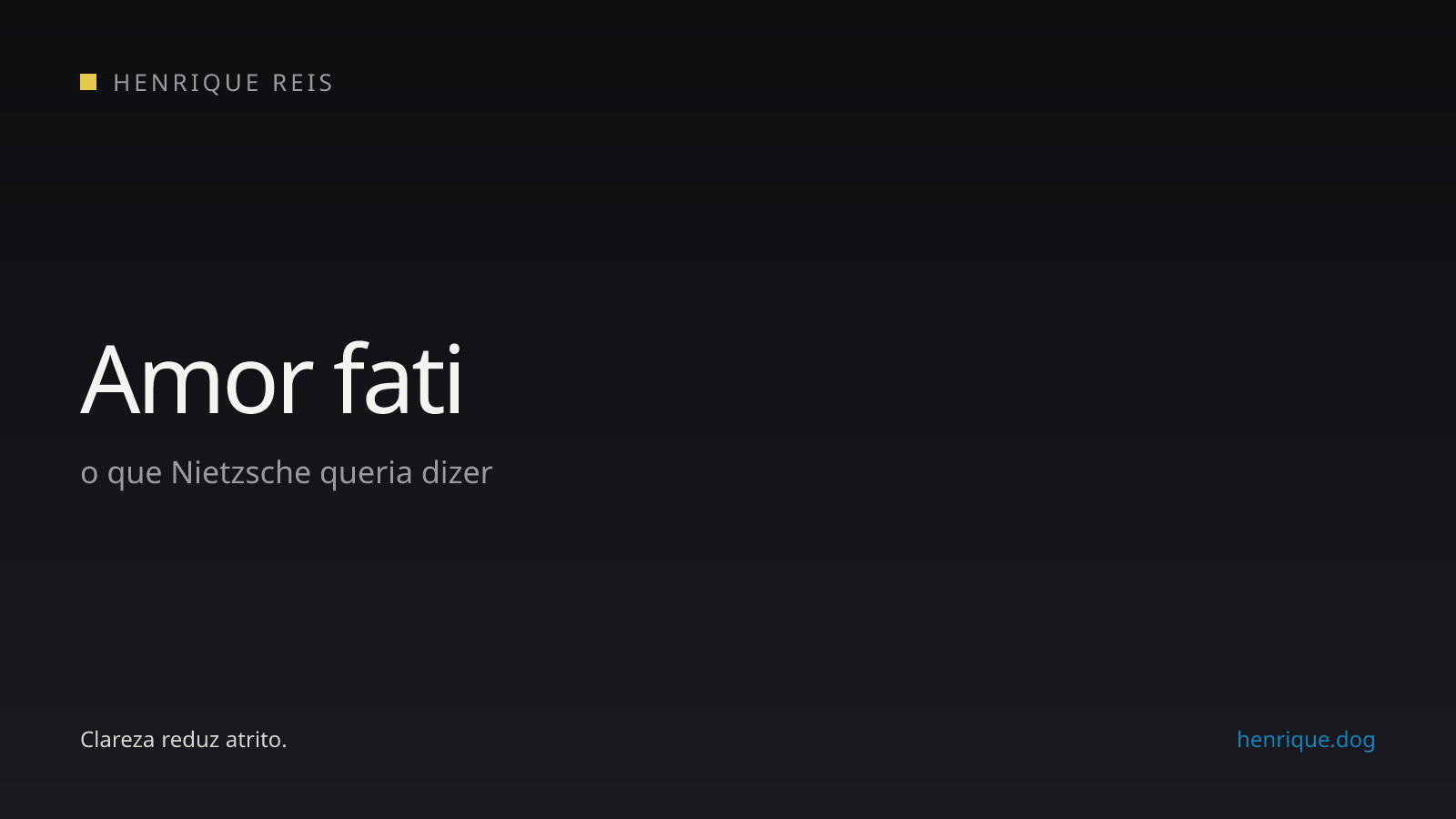 Artigo filosófico sobre amor fati em Nietzsche