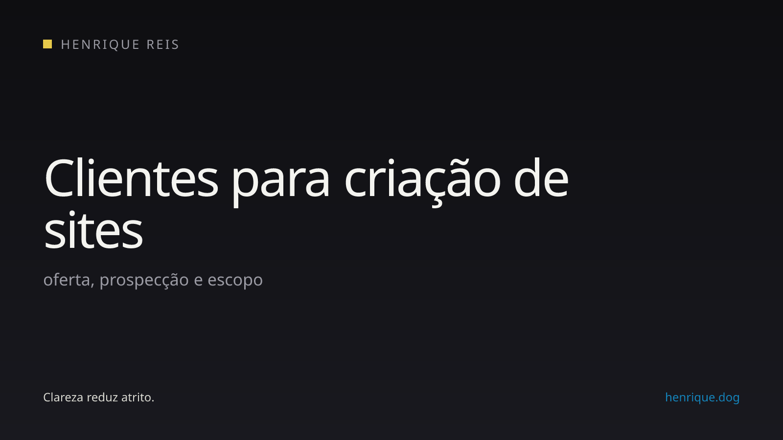 Fluxo de aquisição de clientes para criação de sites