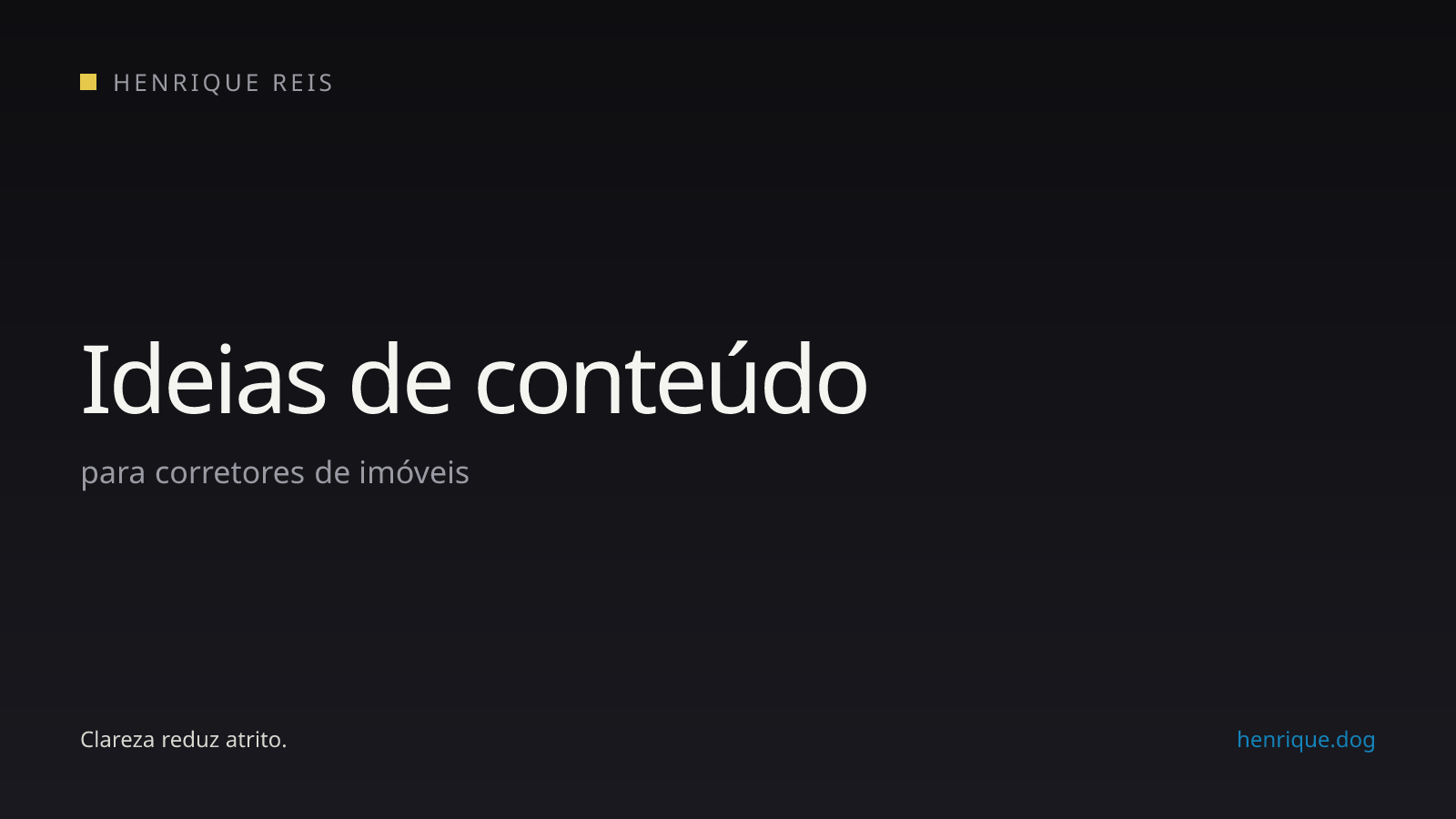 Capa editorial escura para o artigo com ideias de conteúdo para corretores de imóveis
