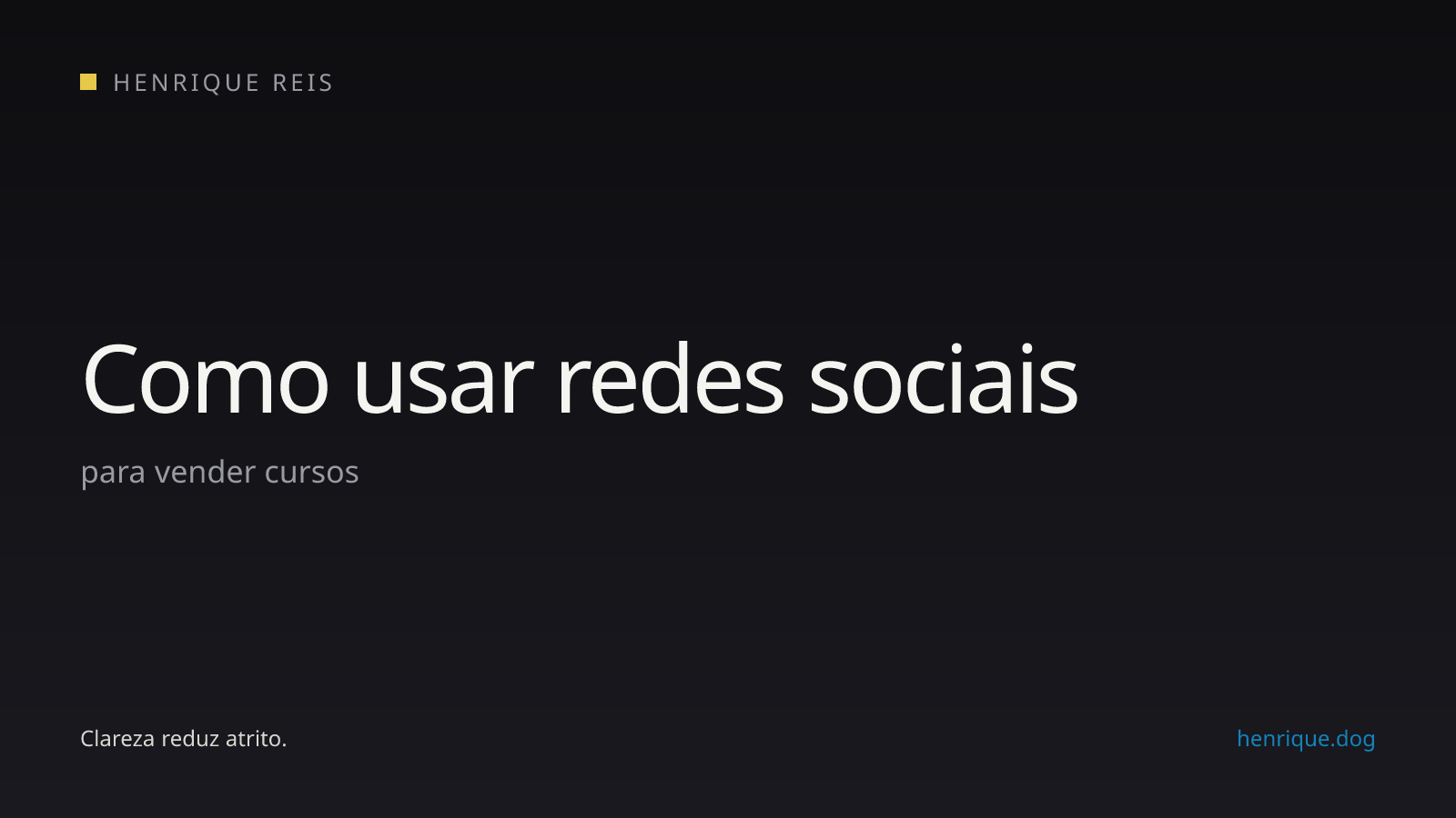 Capa editorial escura para o artigo sobre usar redes sociais para vender cursos