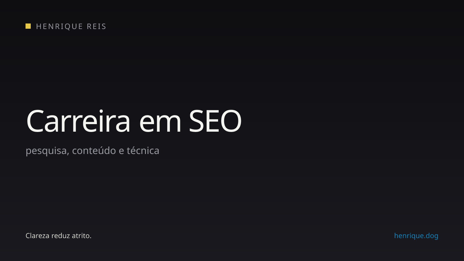 Mapa da carreira de SEO com pesquisa, conteúdo, técnica e análise
