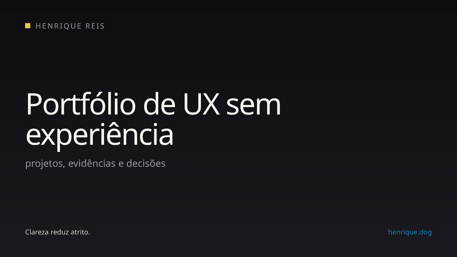 Mapa de caminhos legítimos para criar projetos de um portfólio inicial de UX