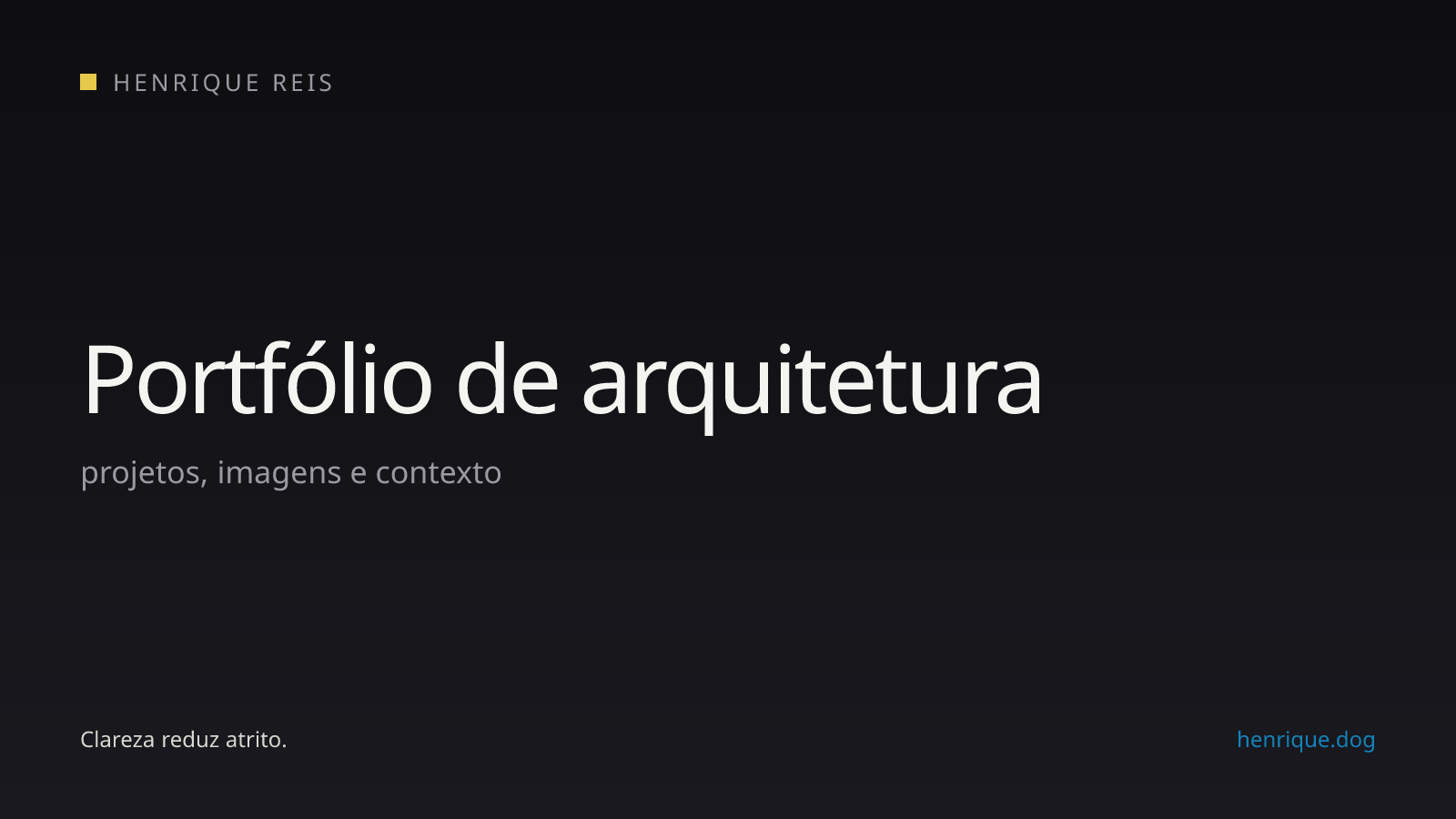 Orientação para organizar projetos em um portfólio de arquitetura