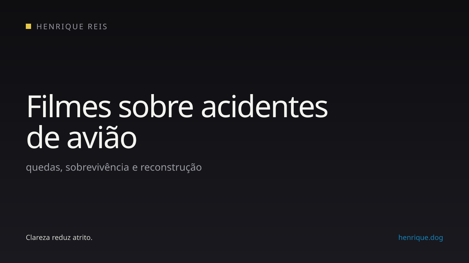Seleção editorial de filmes sobre acidentes de avião