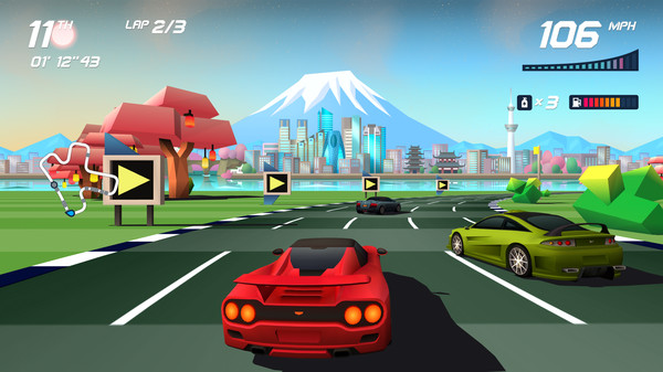 Cena de jogabilidade de Horizon Chase Turbo