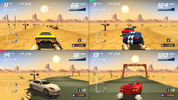 Cena de jogabilidade de Horizon Chase Turbo