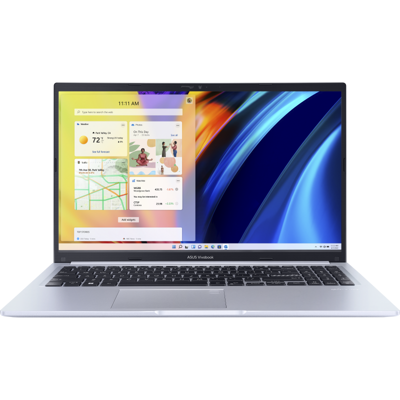 Notebook ASUS Vivobook 15 M1502 prateado aberto