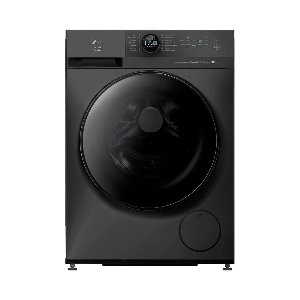 Lava e seca Midea HealthGuard Slim 11 kg Titanium vista de frente