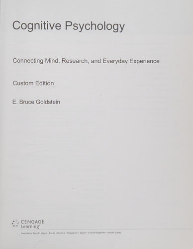 Capa de Cognitive Psychology: Connecting Mind, Research, and Everyday Experience