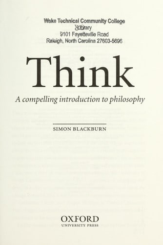 Capa de Think: A Compelling Introduction to Philosophy