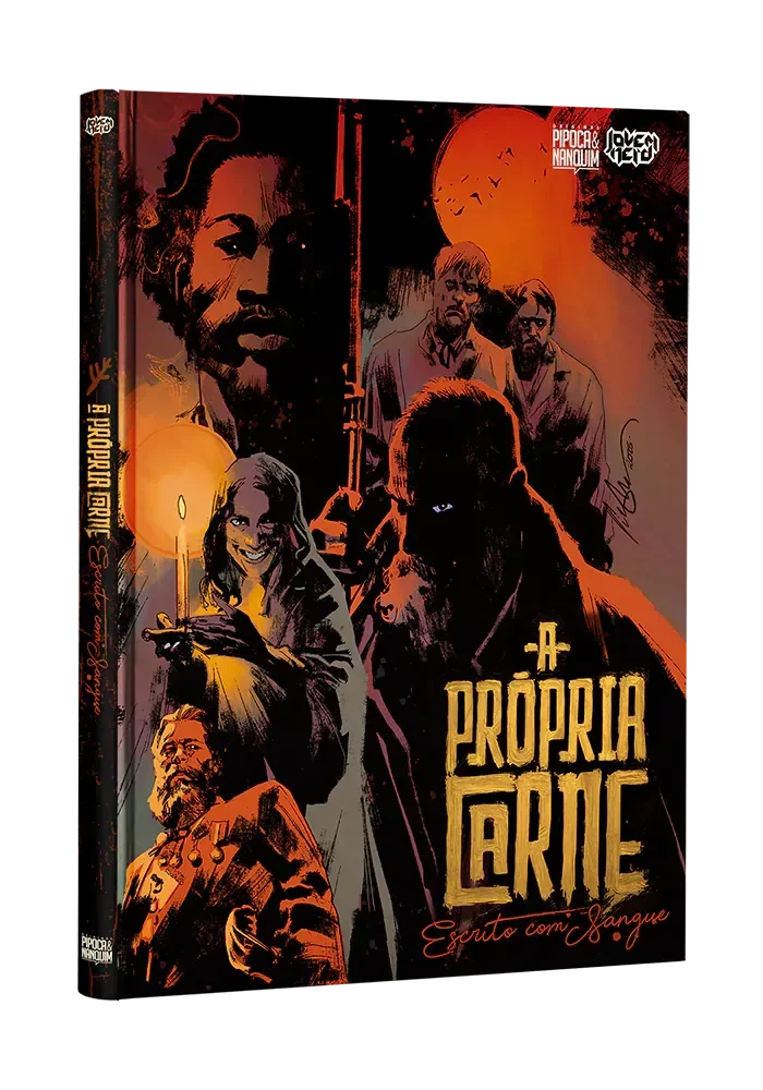 Capa de A Própria Carne: Escrito com Sangue publicada pela Pipoca & Nanquim