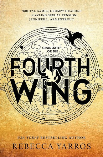 Capa da primeira edição de Fourth Wing publicada pela Red Tower Books