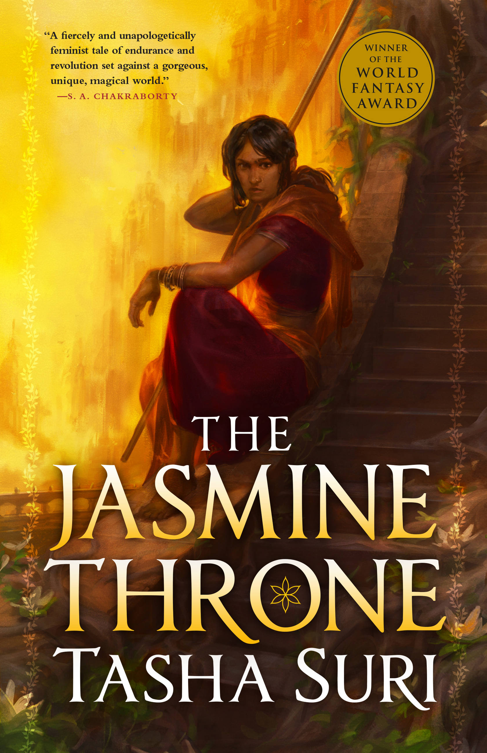 Capa da edição de The Jasmine Throne publicada pela Orbit