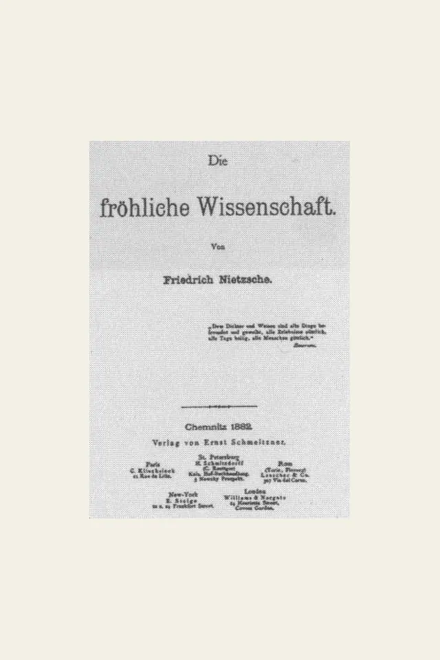 Capa da primeira edição de A Gaia Ciência, de 1882